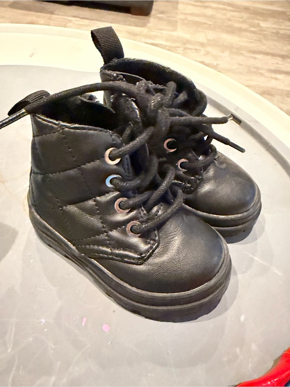 H&M Black Quilted Lace-Up Kids Boots